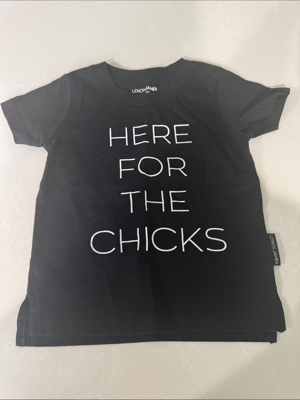 Lenox James Kids' Black 'Here For The Chicks' Graphic Tee